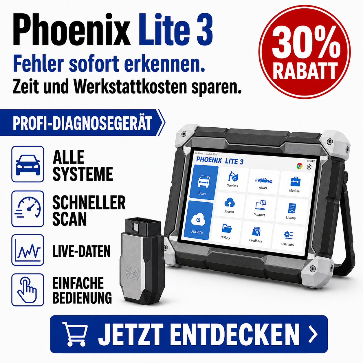 Professionelles Kfz-Diagnosegerät Phoenix Lite 3